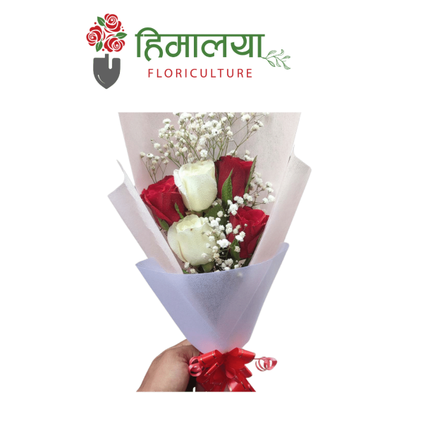 Red & White Rose Bouquet