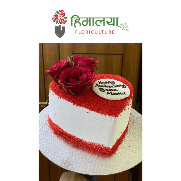 Red velvet-Pound cake (Rose Topping)