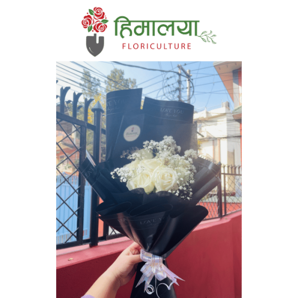 Customized White flowers Bouquet
