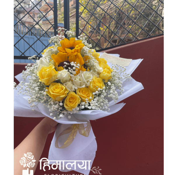Sunflower, & Roses Bouquet