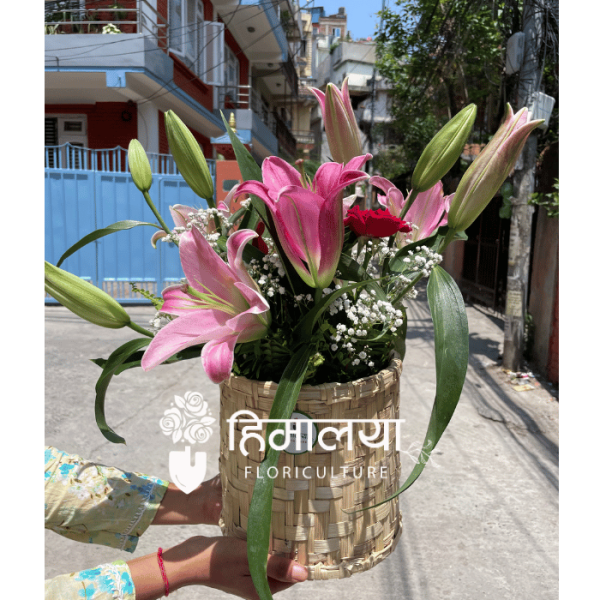 Lily Basket Bouquet