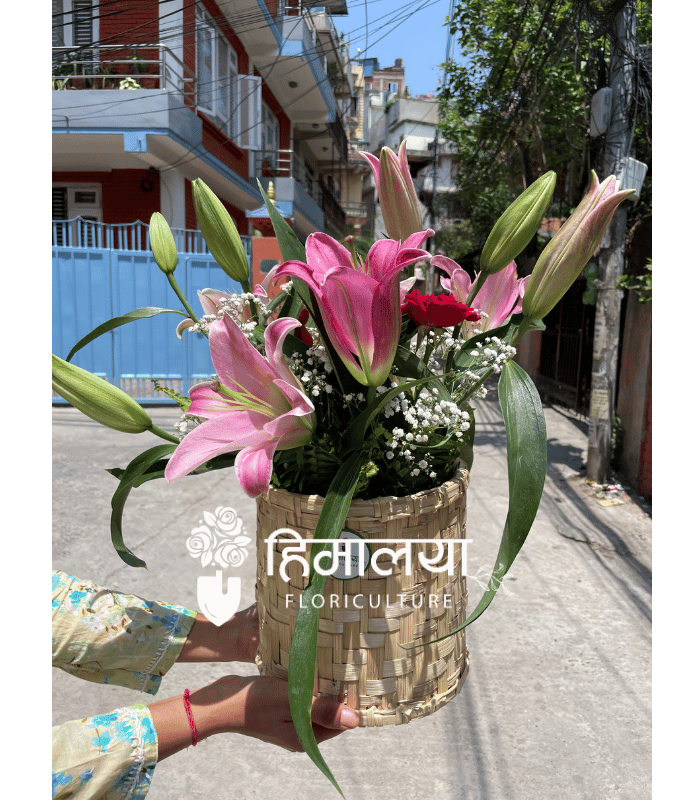 Lily Basket Bouquet