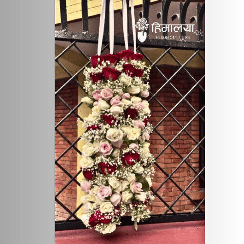 Red Rose, Pink Rose, & White Rose Garland Design 034 (Premium)