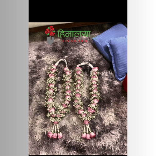Pink Rose Garland Design 035 ( For Pair)