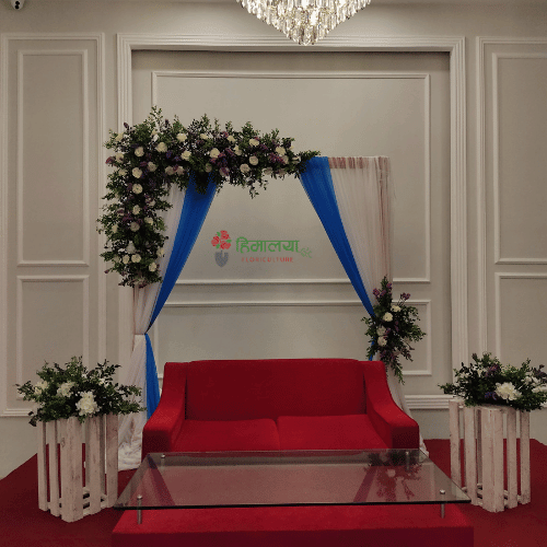 Stage Backdrop Blue & White Theme